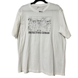 DETECTIVE CONAN size large pullover white short sleeve t-shirt black graphic NWT